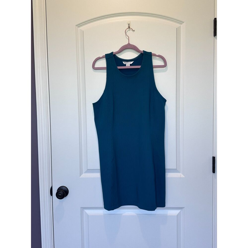 NWT Athleta Seasoft Rib Mini Dress Coastal Teal Size Large Petite